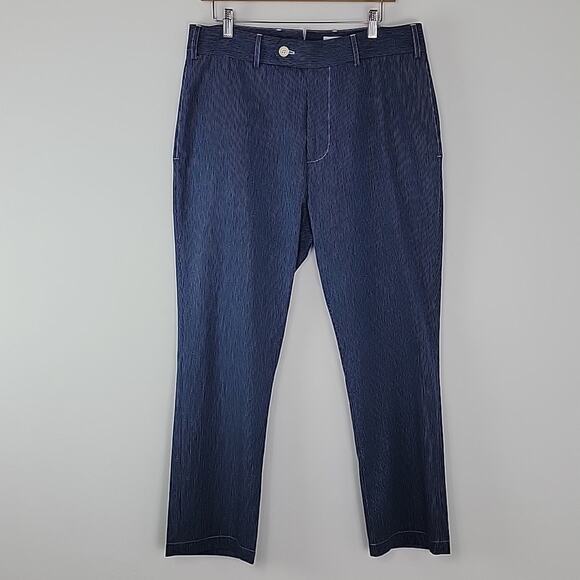 Max 'N Chester Jeffery B Indigo Fineline Blue Pinstripe Pants 36 RUNS SMALL - Picture 2 of 15